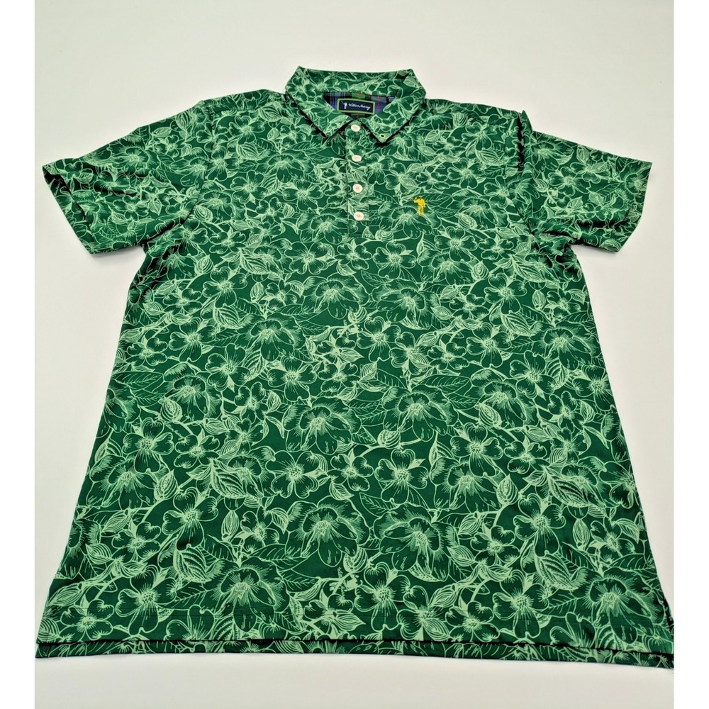 William Murray Southern Charm Golf Polo Shirt Size Medium Green Short Sleeve